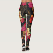 Leggings Fleurs du crâne : Arrière - plan foncé sans coutur (Dos)