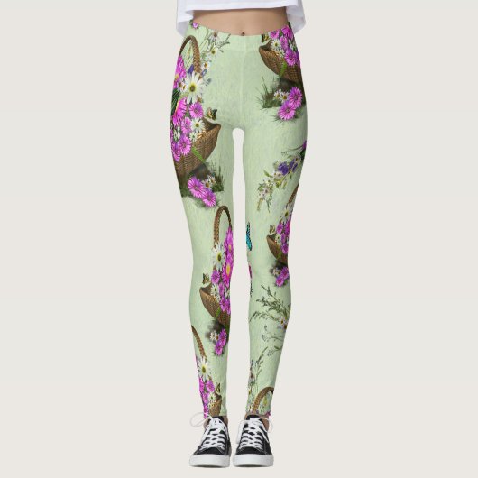 Leggings Fleurs du printemps mi-été (Devant)