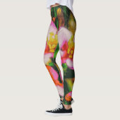 Leggings Fleurs Éclaboussées de Rose (Gauche)