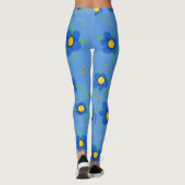 Leggings Fleurs En Bleu (Dos)