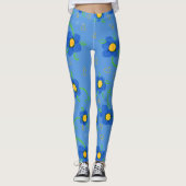 Leggings Fleurs En Bleu (Devant)