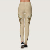 Leggings Fleurs en cuir sur Suede crème Beurre (Dos)