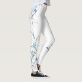 Leggings Fleurs en Vins Bleu (Droite)
