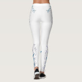 Leggings Fleurs en Vins Bleu (Dos)