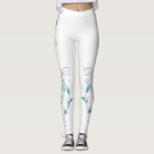 Leggings Fleurs en Vins Bleu (Devant)