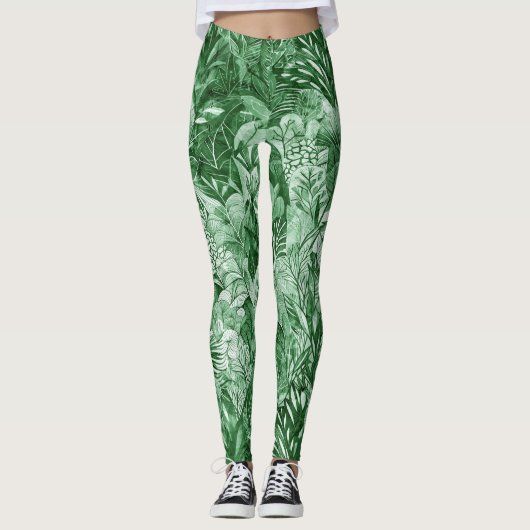 Leggings Fleurs enchantées dans la forêt (Devant)