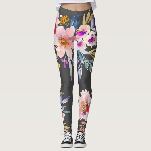 Leggings Fleurs estivales de printemps (Devant)