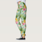 Leggings Fleurs et ananas tropicaux (Gauche)