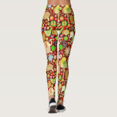 Leggings Fleurs et animaux rétro colorés Motif (Dos)