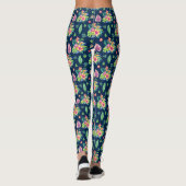 Leggings Fleurs et feuilles tropicales colorées Motif (Dos)