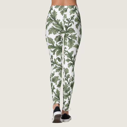 Leggings fleurs et feuilles vertes (Dos)