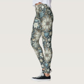 Leggings Fleurs et flocons de neige bleu et or (Gauche)