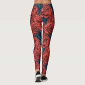 Leggings Fleurs et moisissures de pivoines rouges (Dos)