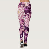 Leggings Fleurs et oiseaux rose vintage (Dos)