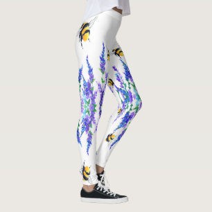 Leggings Fleurs et pattes d'abeilles Printemps frais