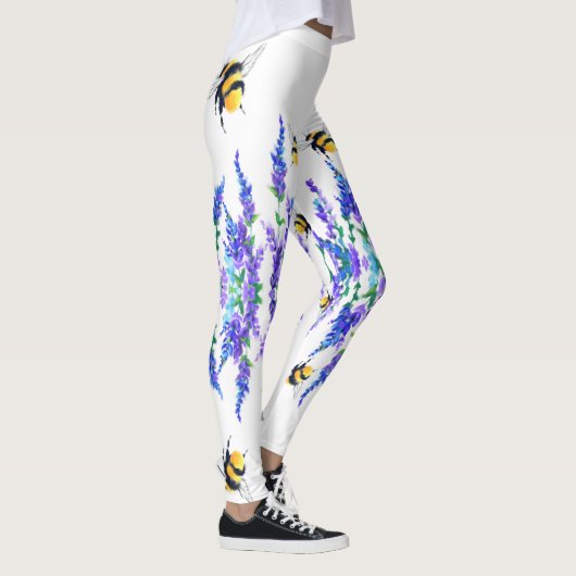 Leggings Fleurs et pattes d'abeilles Printemps frais (Droite)