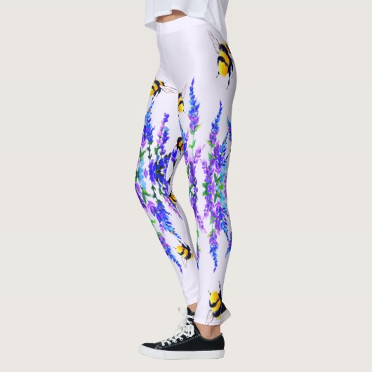 Leggings Fleurs et pattes d'abeilles Printemps Joy (Gauche)