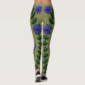 Leggings Fleurs et pattes violettes (Dos)
