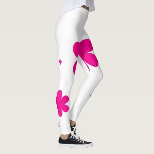 Leggings Fleurs extraordinaires imprimé rose design (Droite)