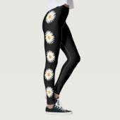 Leggings Fleurs Faisées Sur Couleur Arrière - plan Noir (Droite)