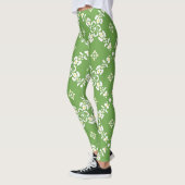 Leggings Fleurs feuilles motifs vertes (Gauche)
