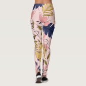 Leggings Fleurs Feuilles tropicales Imprimer Vintage (Dos)