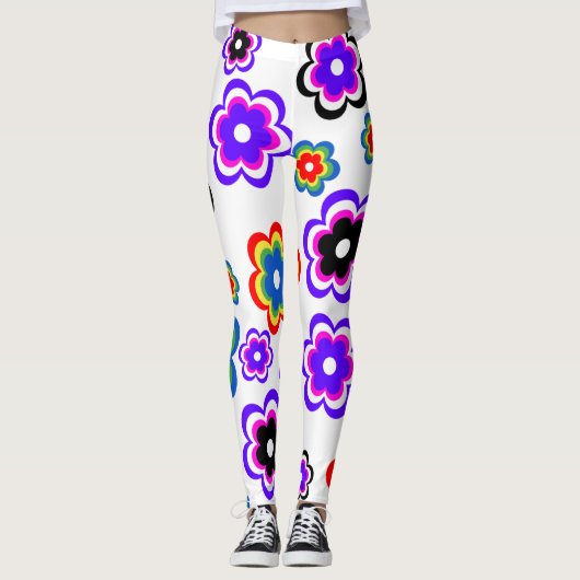 Leggings Fleurs Filles à la traîne (Devant)
