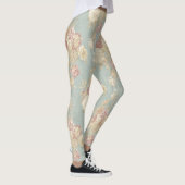 Leggings Fleurs Florales Blanches Rose Bleu Chic Shabby (Droite)
