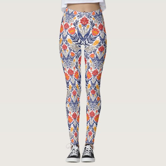 Leggings Fleurs folkloriques motif (Devant)