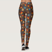 Leggings Fleurs folkloriques polonaises Wycinanki Brown (Dos)