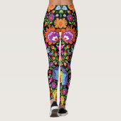 Leggings Fleurs folkloriques Wycinanki noir  (Dos)