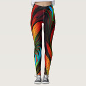 Leggings Fleurs fractales colorées (Devant)