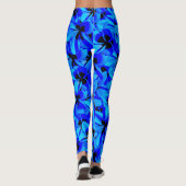 Leggings Fleurs Frangipani Deux Tons Bleus, (Dos)