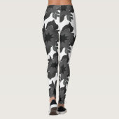 Leggings Fleurs Gris Noir Floral (Dos)