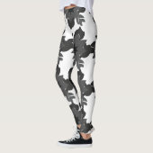Leggings Fleurs Gris Noir Floral (Gauche)