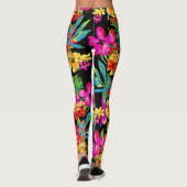 Leggings Fleurs hawaïennes Votre couleur Arrière - plan (Dos)