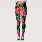 Leggings Fleurs hawaïennes Votre couleur Arrière - plan (Devant)