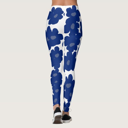 Leggings Fleurs hippies bleues (Dos)