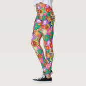 Leggings Fleurs hippies Boho Super rétros (Gauche)