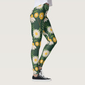 Leggings Fleurs jaunes avec feuilles verts (Droite)