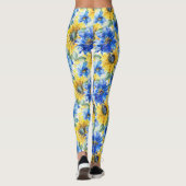 Leggings Fleurs jaunes bleues (Dos)