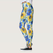 Leggings Fleurs jaunes bleues (Gauche)