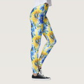 Leggings Fleurs jaunes bleues (Droite)