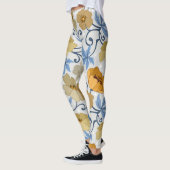 Leggings Fleurs Jaunes : Conception Textile sans joint (Gauche)