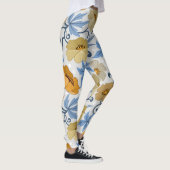 Leggings Fleurs Jaunes : Conception Textile sans joint (Droite)