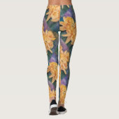 Leggings Fleurs jaunes de jonquille dans les aquarelles (Dos)