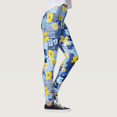 Leggings Fleurs jaunes Motif bleu (Droite)