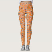 Leggings Fleurs Katazome Oriental Orange Blanc Rouge Bleu (Devant)