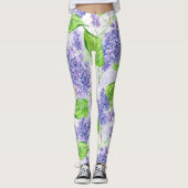 Leggings Fleurs lilas aquarelles (Devant)