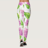 Leggings Fleurs lilas rose aquarelle (Dos)